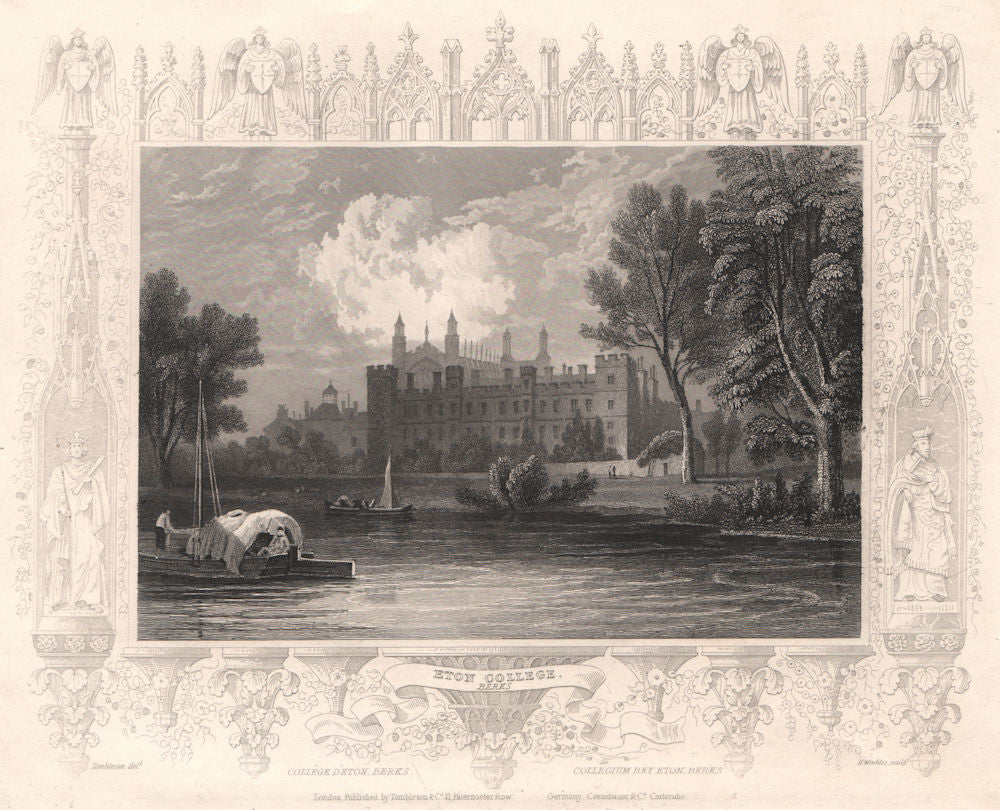 'Eton College. Berks'. Berkshire. Decorative view by William TOMBLESON 1835